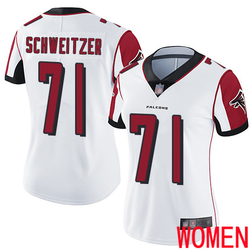 Atlanta Falcons Limited White Women Wes Schweitzer Road Jersey NFL Football #71 Vapor Untouchable->youth nfl jersey->Youth Jersey